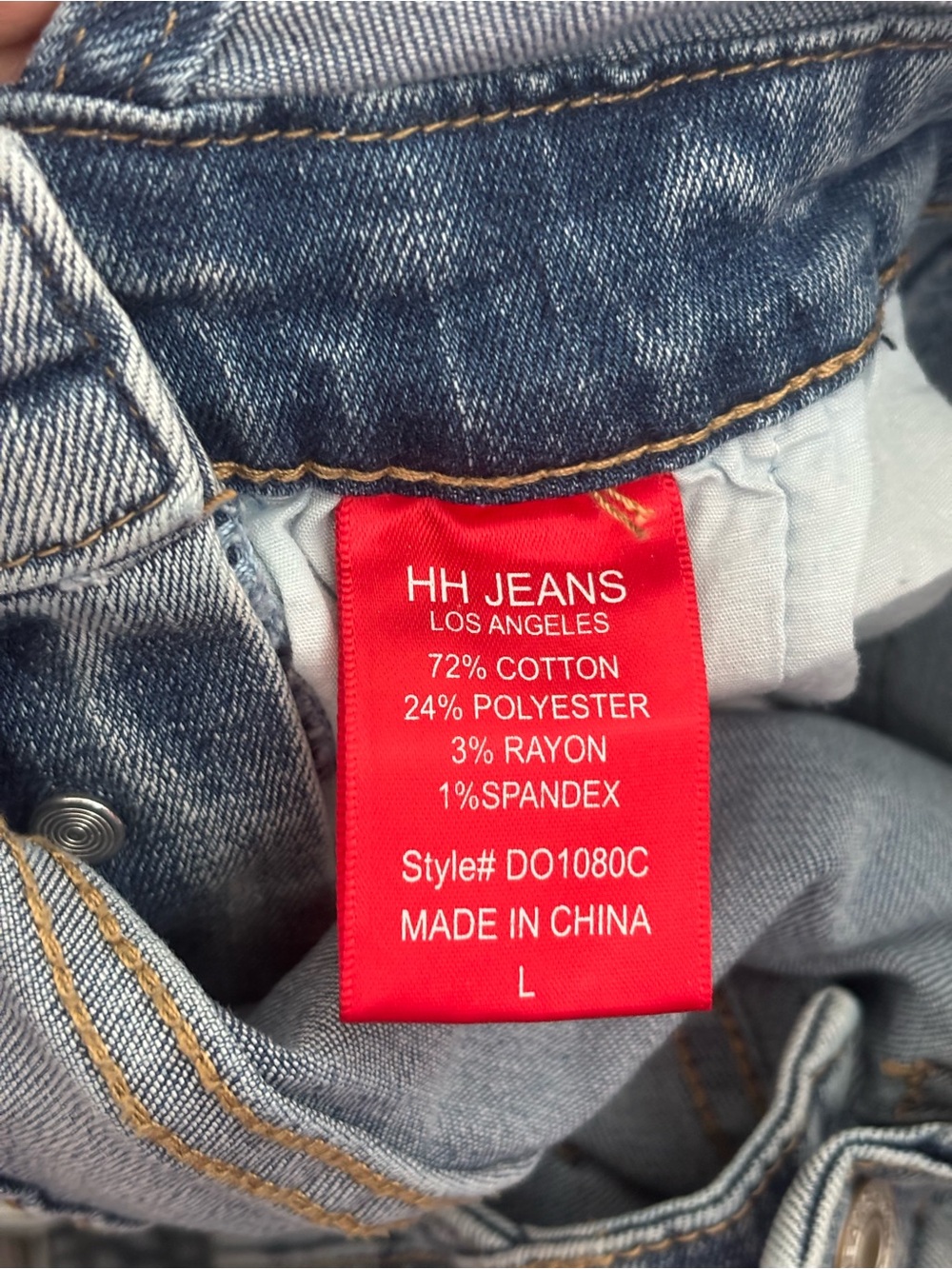 HH Jeans Light Wash Denim Overalls with Red Brand Tag - Picture 6 of 6